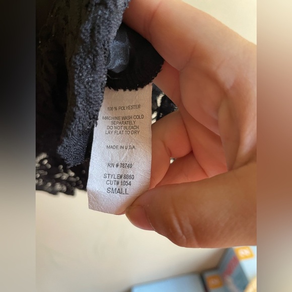 Y2K Wet Seal babydoll lace trim tank top size Small black fairy whimsigoth - Picture 10 of 13